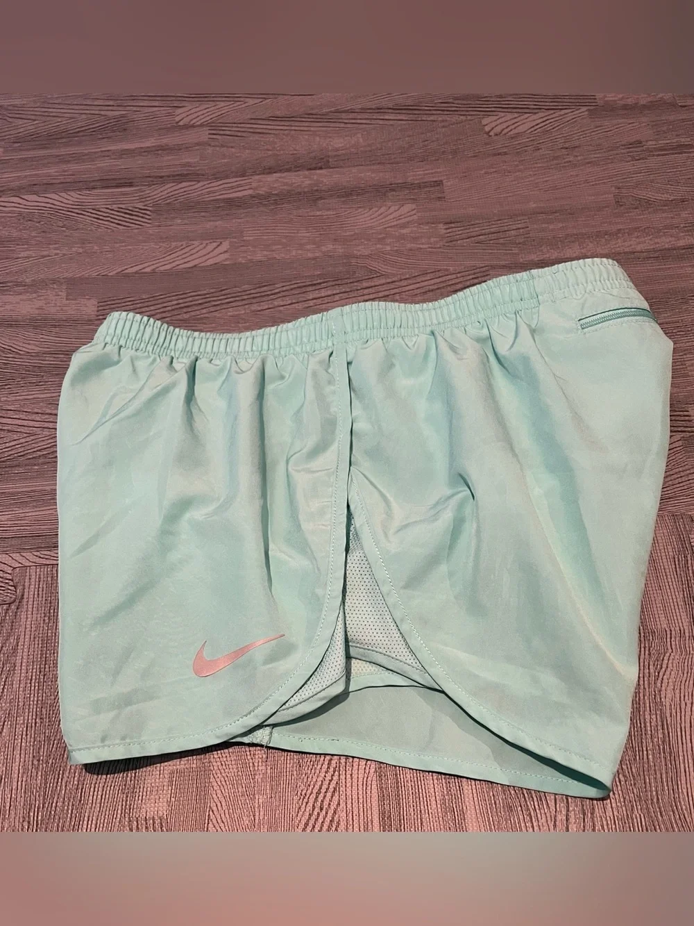 Nike Dri Fit Running Shorts Womens S Medium Dry Tempo Inner Lined Light Blue
